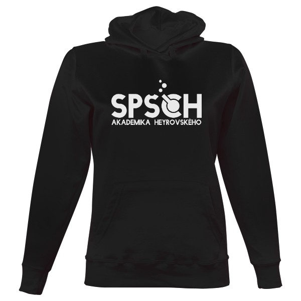Dámská mikina s kapucí s logem SPŠCH černá
