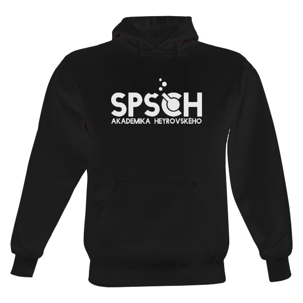 Pánská mikina s kapucí s logem SPŠCH černá