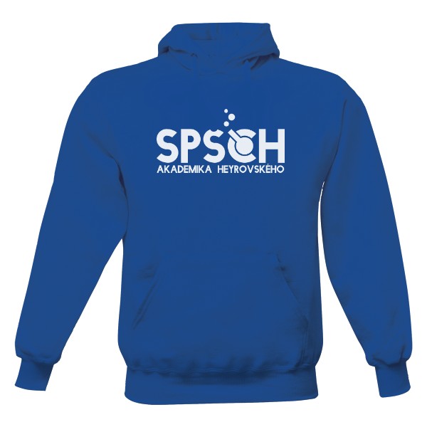 Pánská mikina s kapucí s logem SPŠCH modrá